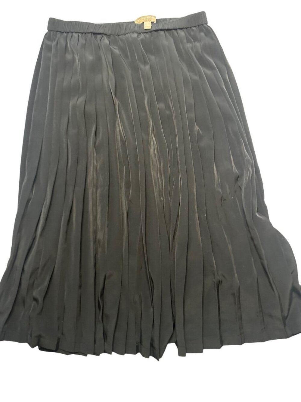 Banana Republic Womens Black Pleated A-line Midi Skirt